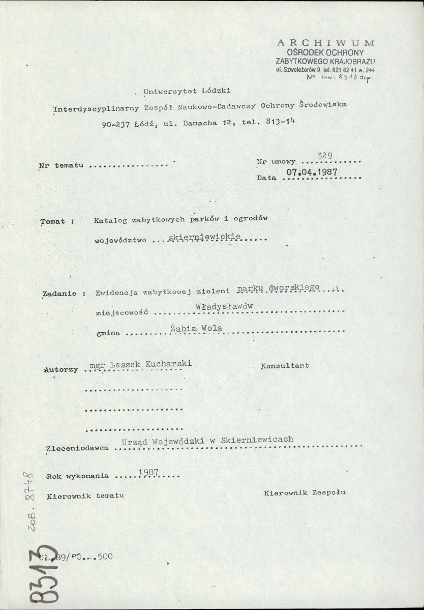 EP - Ewidencja parkowa, skan nr 2