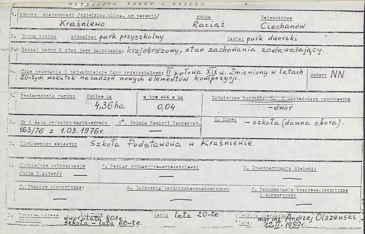 Ewidencja parkowa, skan nr 7