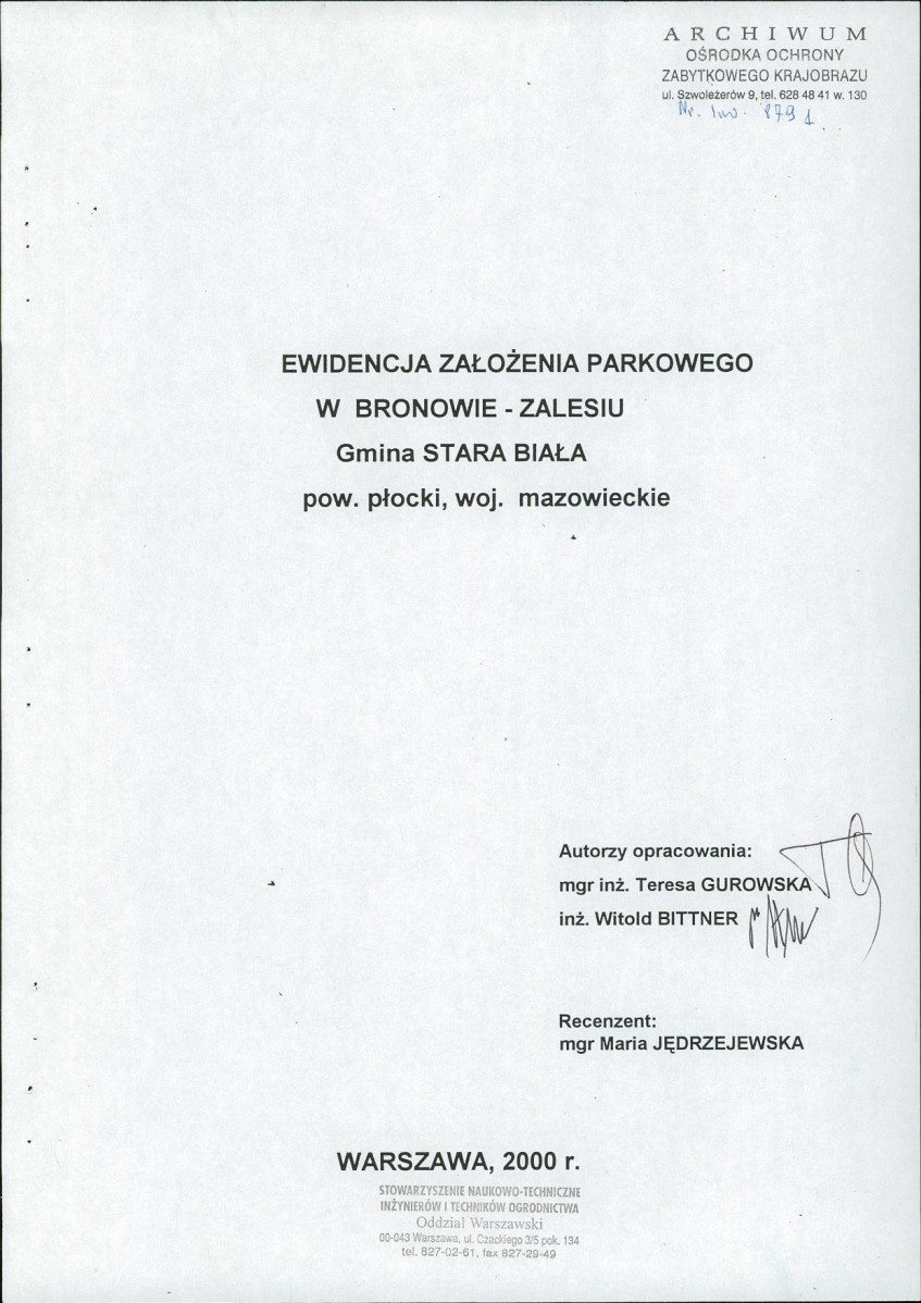 EP - Ewidencja parkowa, skan nr 3