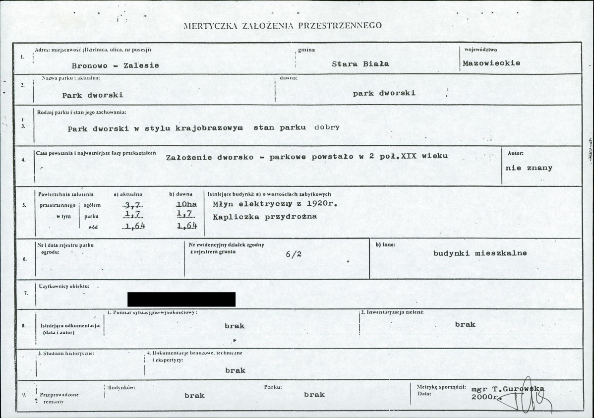 EP - Ewidencja parkowa, skan nr 6