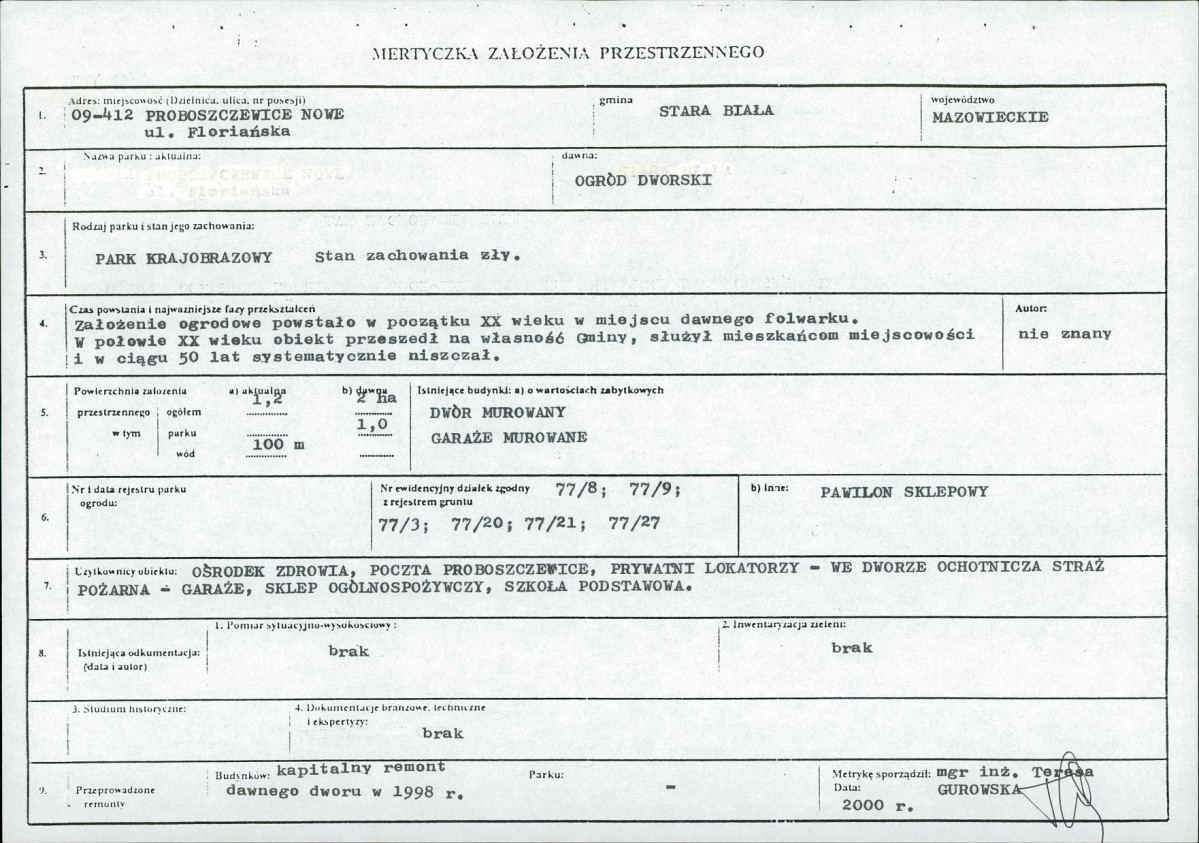 EP - Ewidencja parkowa, skan nr 6