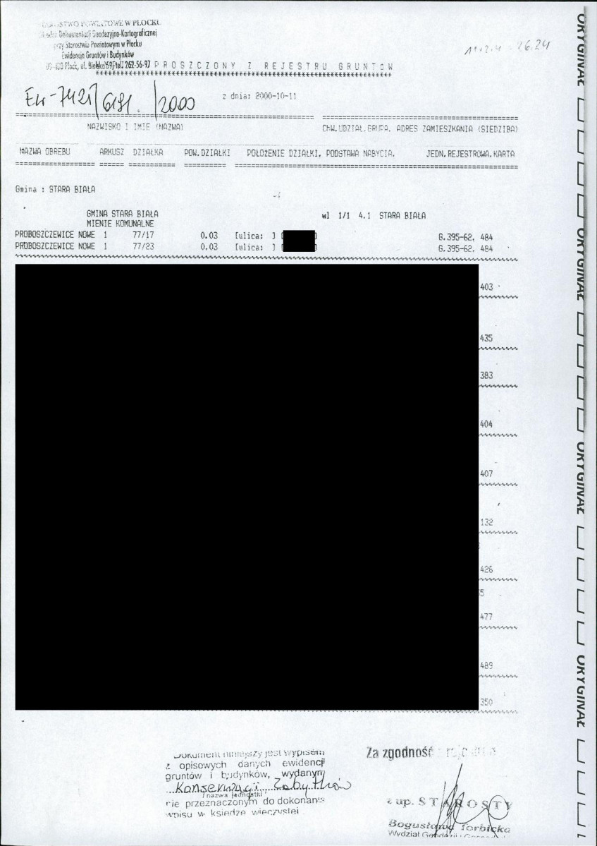 EP - Ewidencja parkowa, skan nr 19