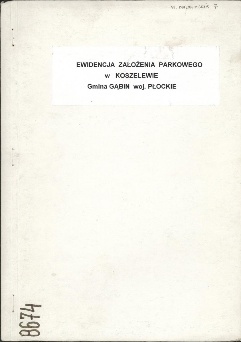 EP - Ewidencja parkowa, skan nr 1