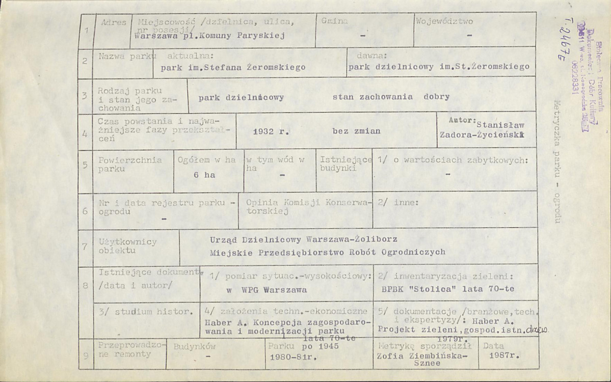 Ewidencja parkowa, skan nr 4