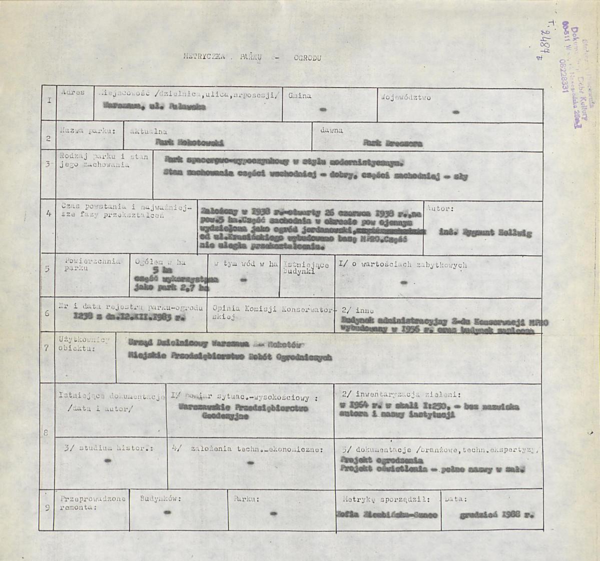 Ewidencja parkowa, skan nr 7