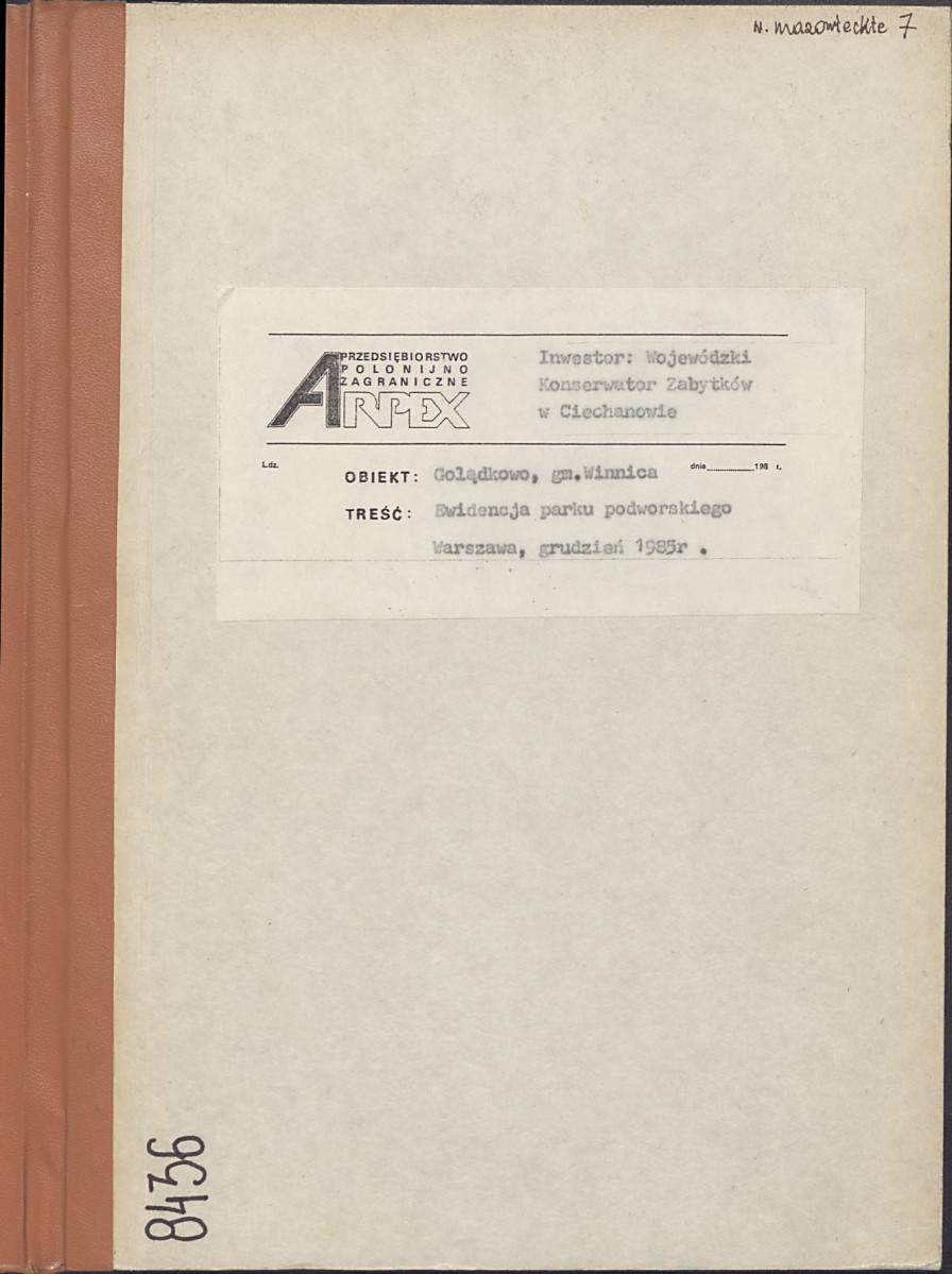 EP - Ewidencja parkowa, skan nr 1