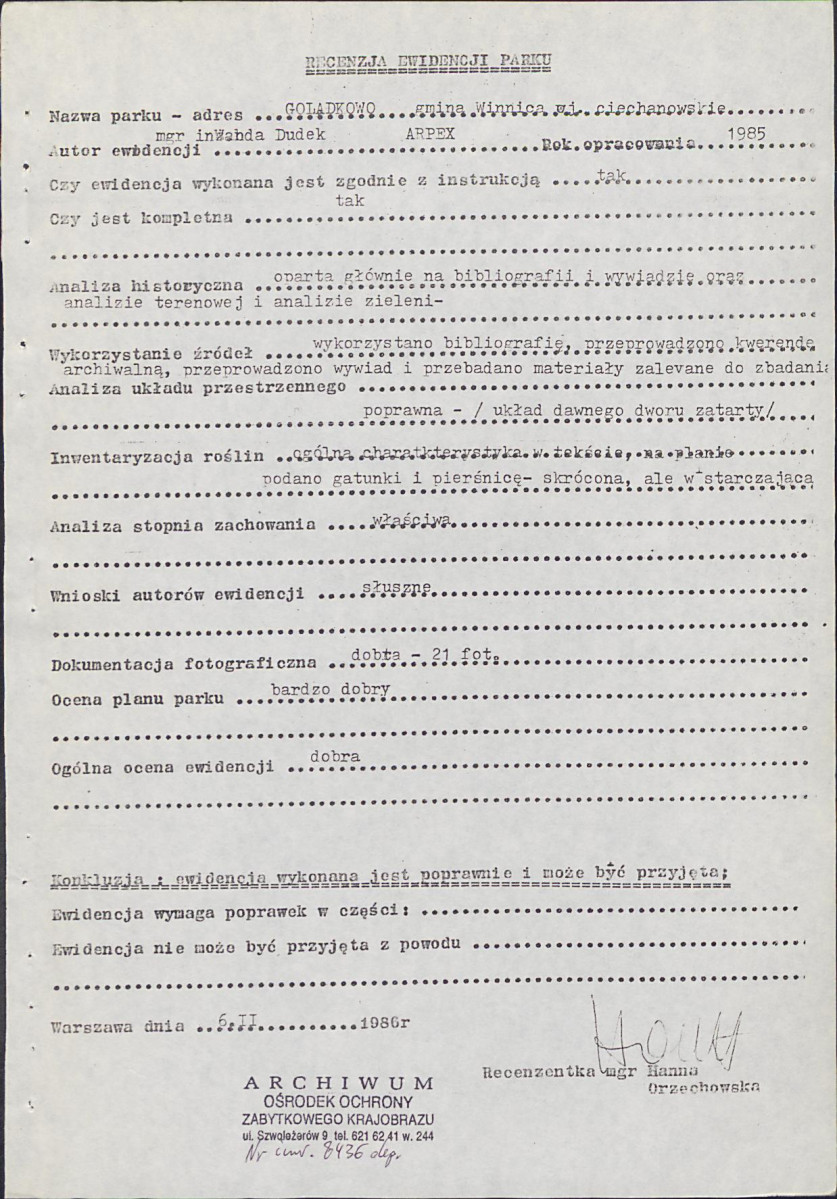 EP - Ewidencja parkowa, skan nr 5