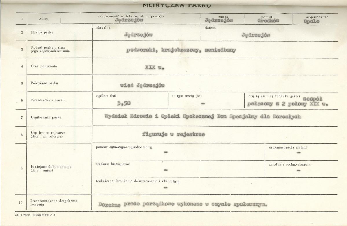 Ewidencja parkowa, skan nr 9