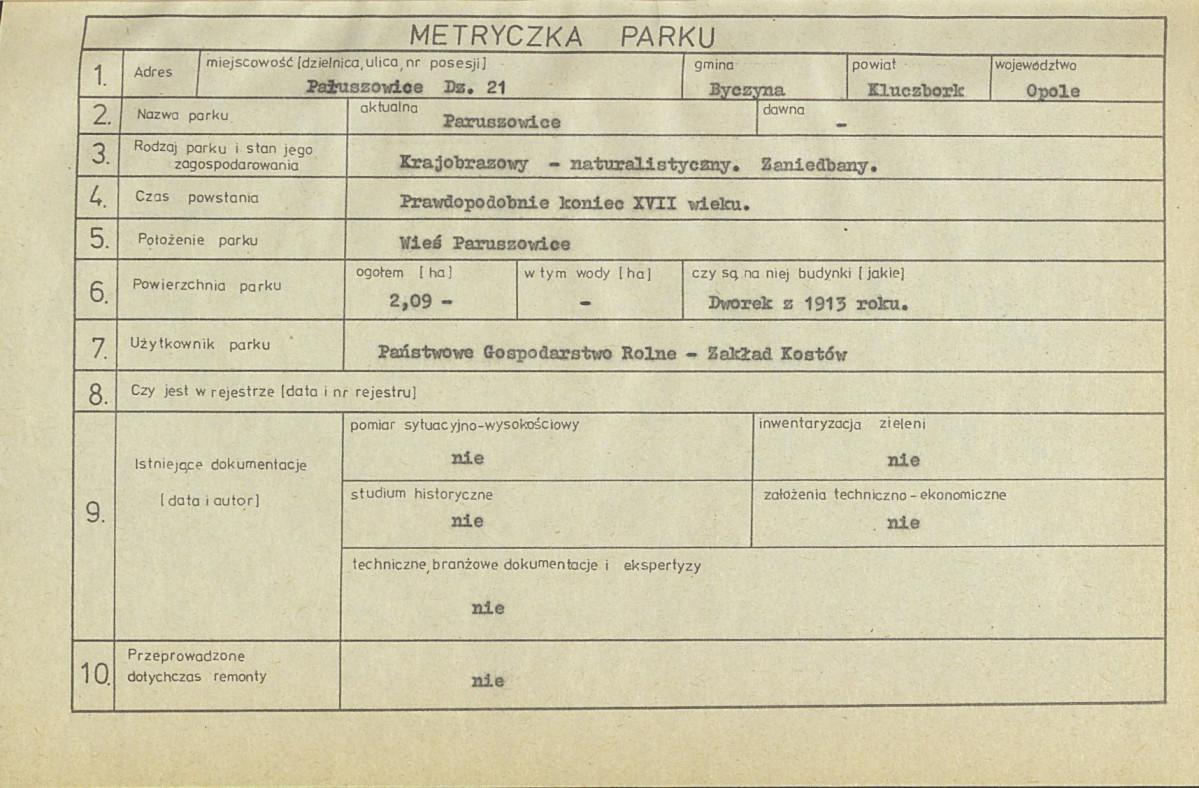 EP - Ewidencja parkowa, skan nr 6