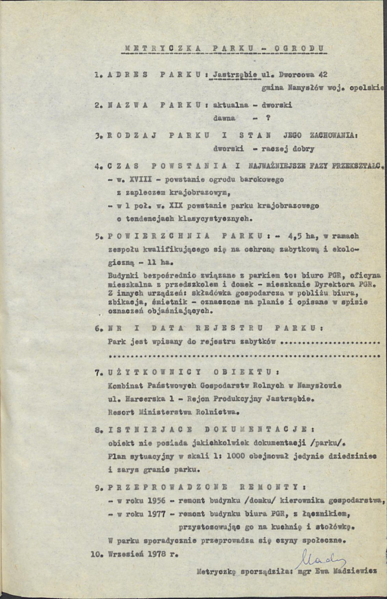 EP - Ewidencja parkowa, skan nr 6