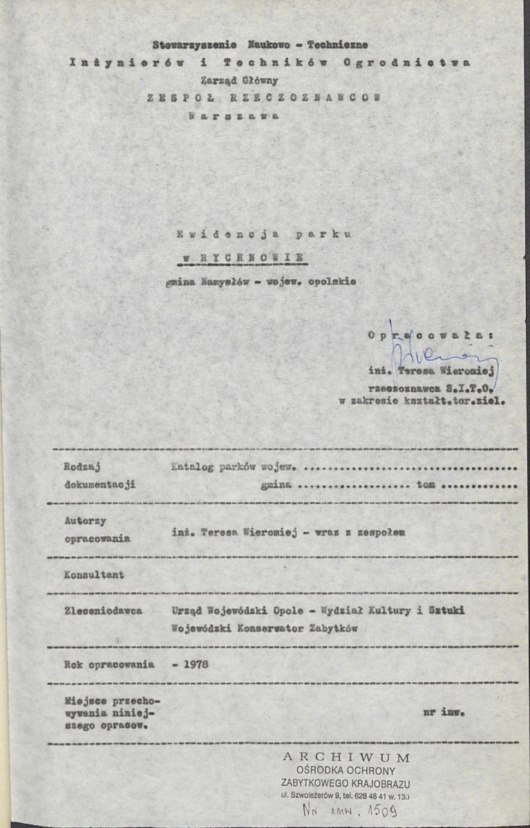 EP - Ewidencja parkowa, skan nr 6