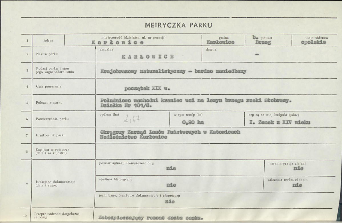 EP - Ewidencja parkowa, skan nr 8