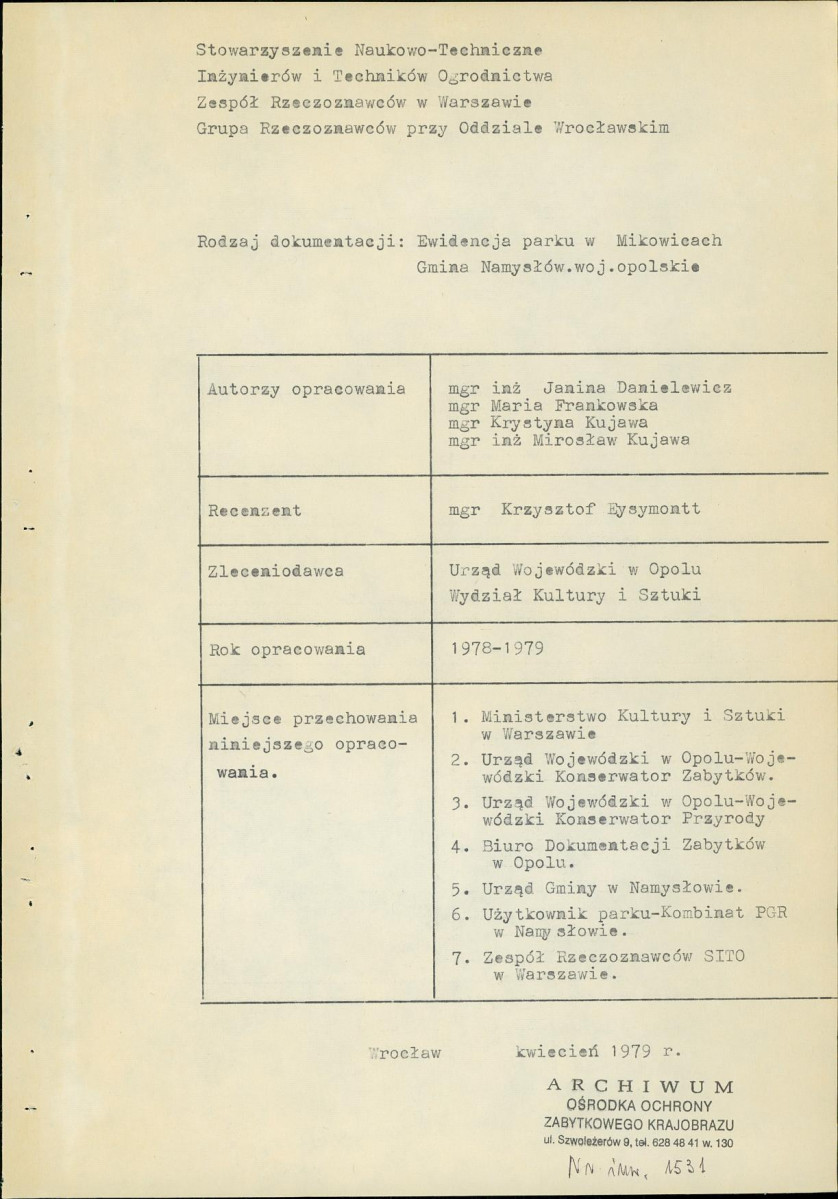 EP - Ewidencja parkowa, skan nr 4