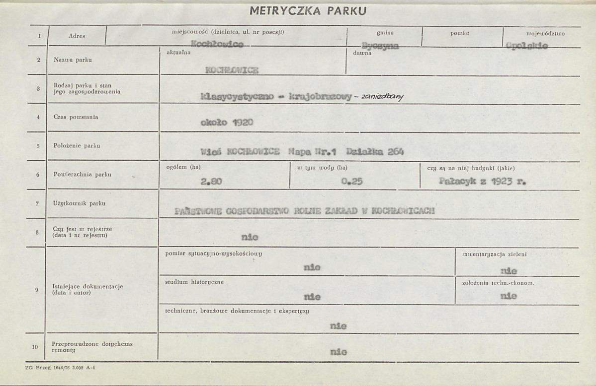EP - Ewidencja parkowa, skan nr 7