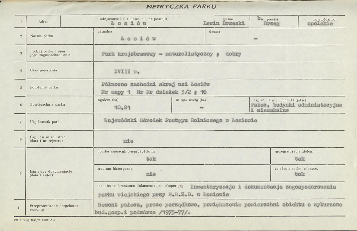Ewidencja parkowa, skan nr 8