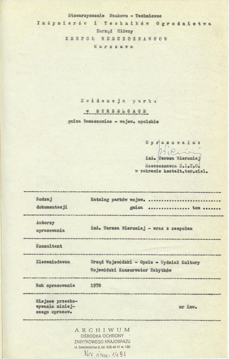 EP - Ewidencja parkowa, skan nr 5