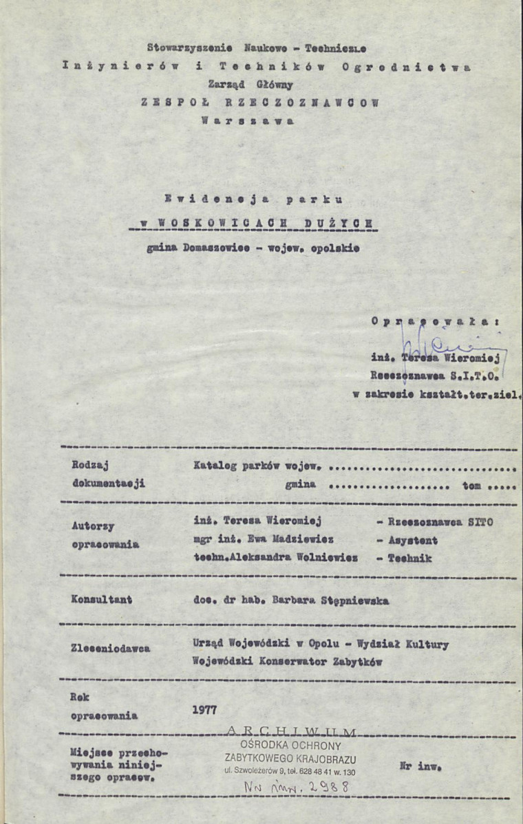 EP - Ewidencja parkowa, skan nr 4