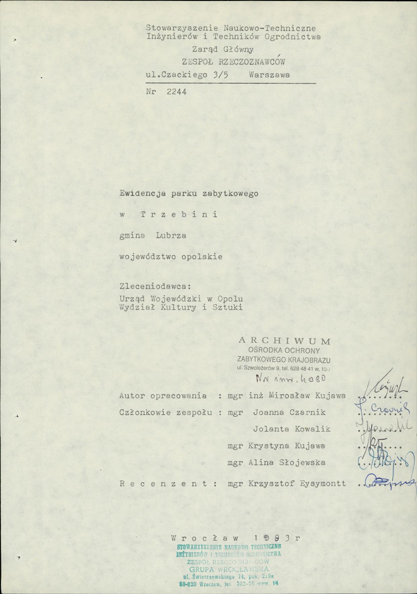 EP - Ewidencja parkowa, skan nr 6