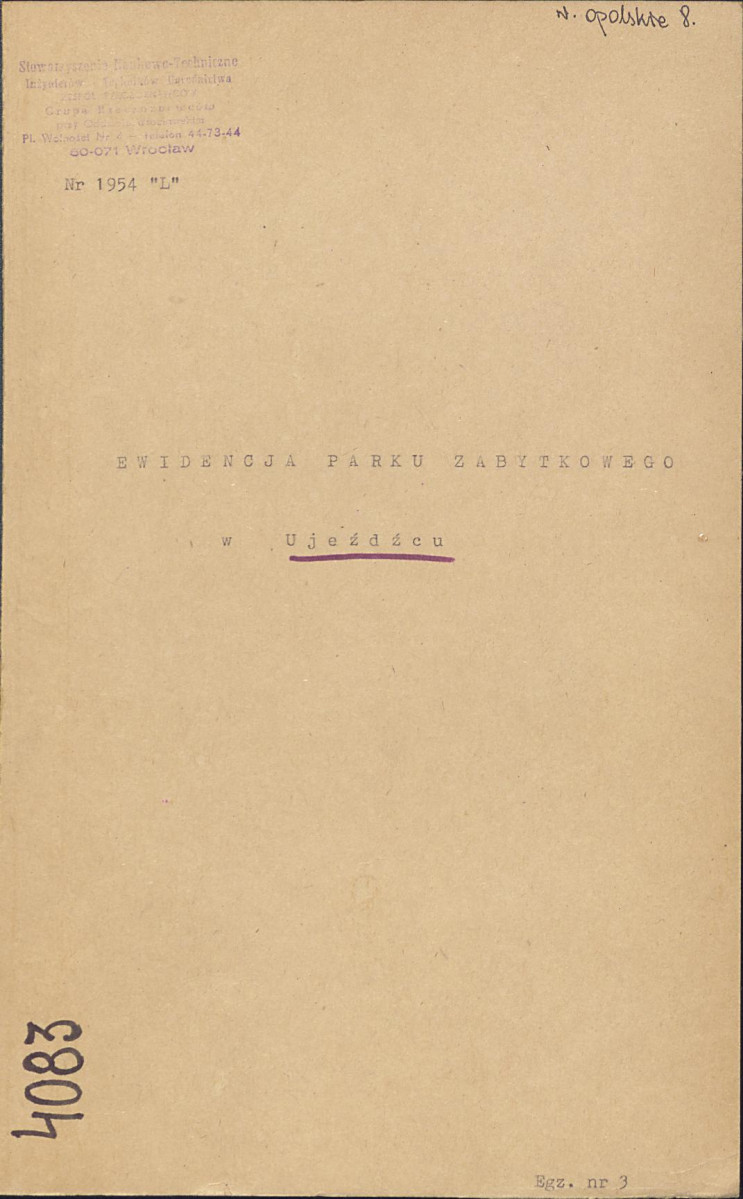EP - Ewidencja parkowa, skan nr 1