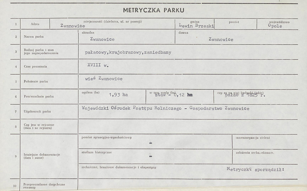 Ewidencja parkowa, skan nr 9
