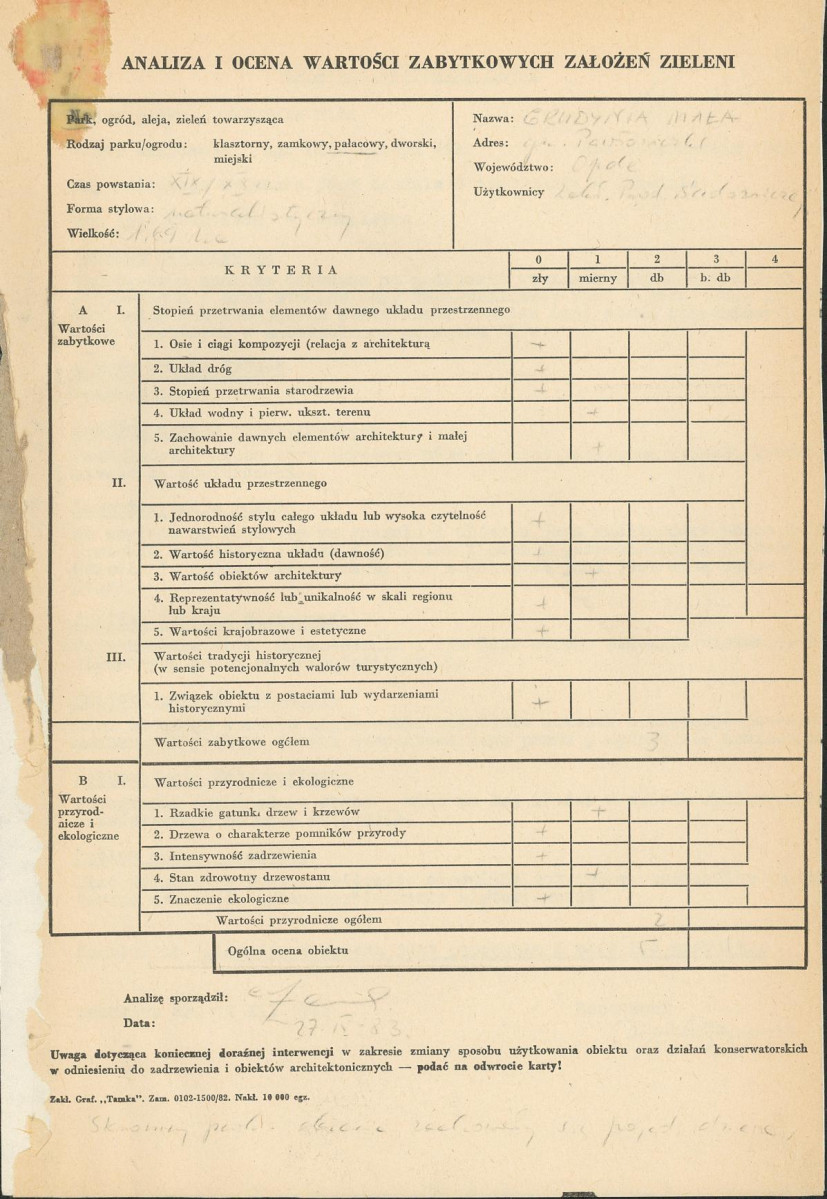 EP - Ewidencja parkowa, skan nr 3
