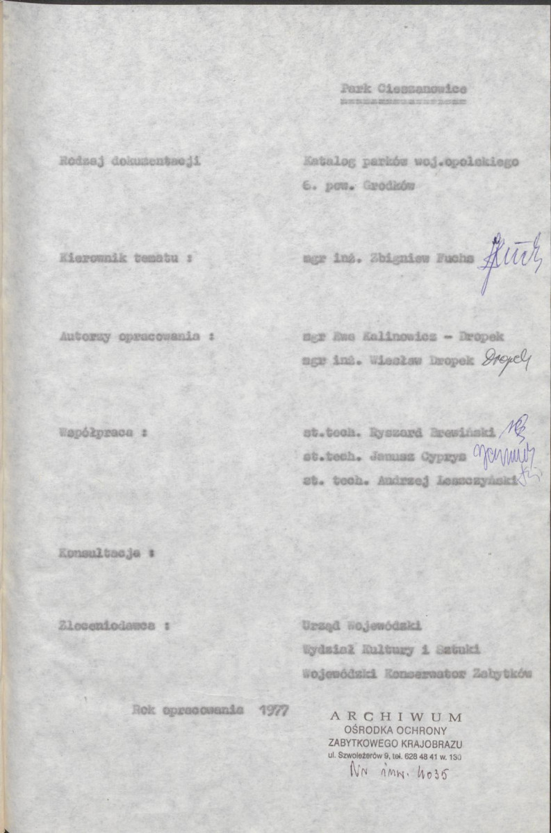 EP - Ewidencja parkowa, skan nr 5