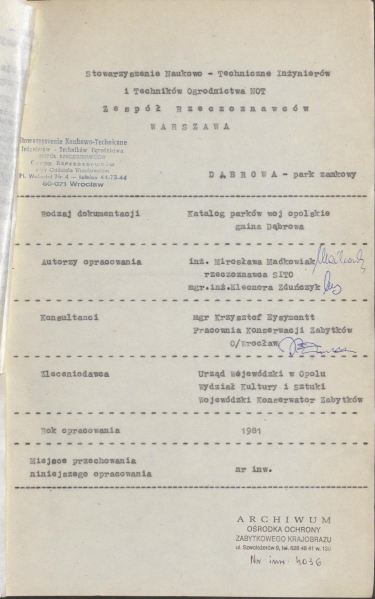 EP - Ewidencja parkowa, skan nr 5