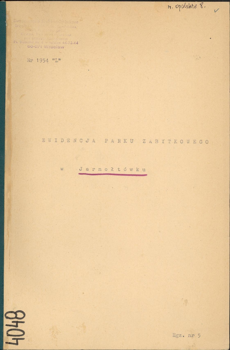 EP - Ewidencja parkowa, skan nr 1