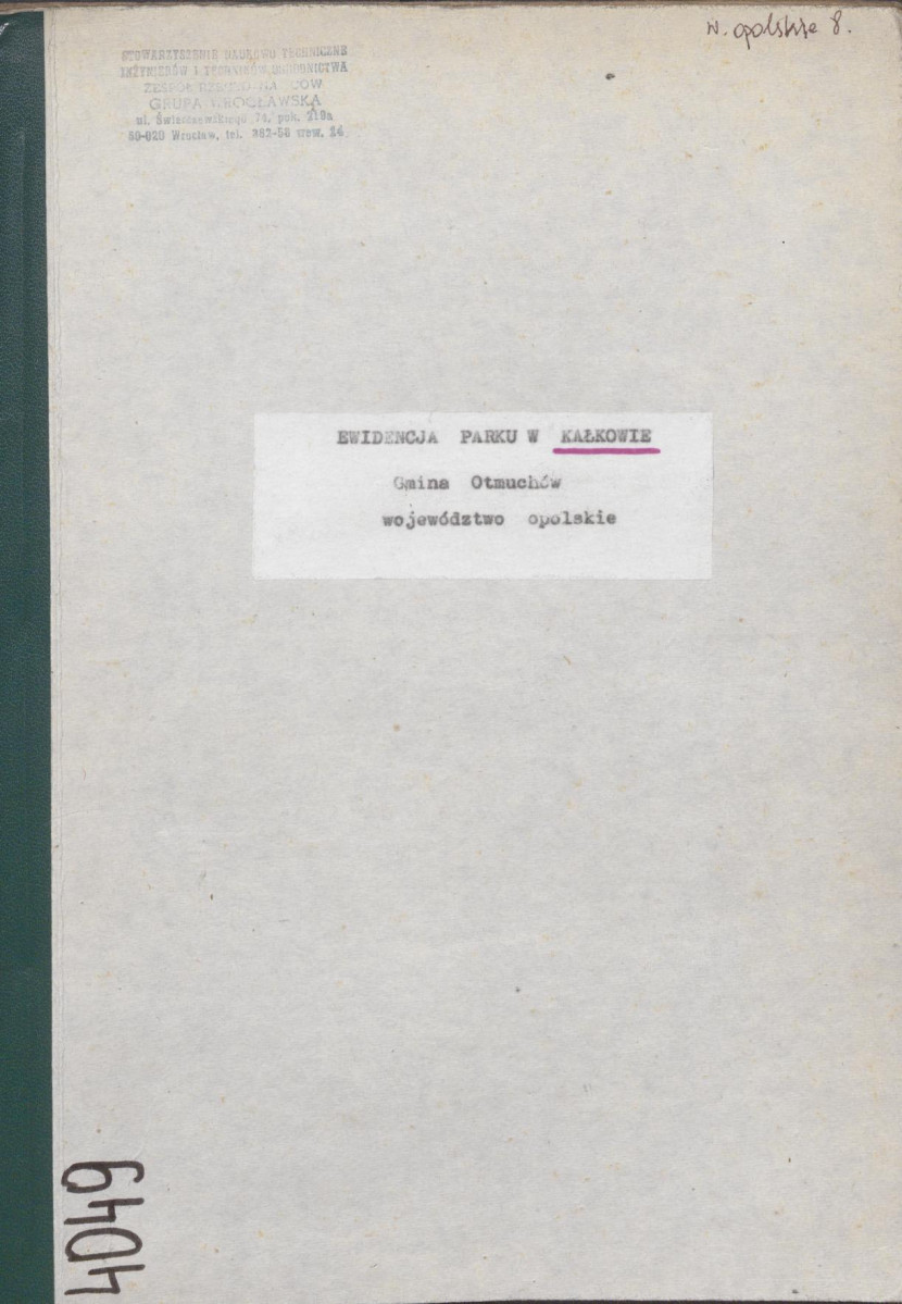 EP - Ewidencja parkowa, skan nr 1