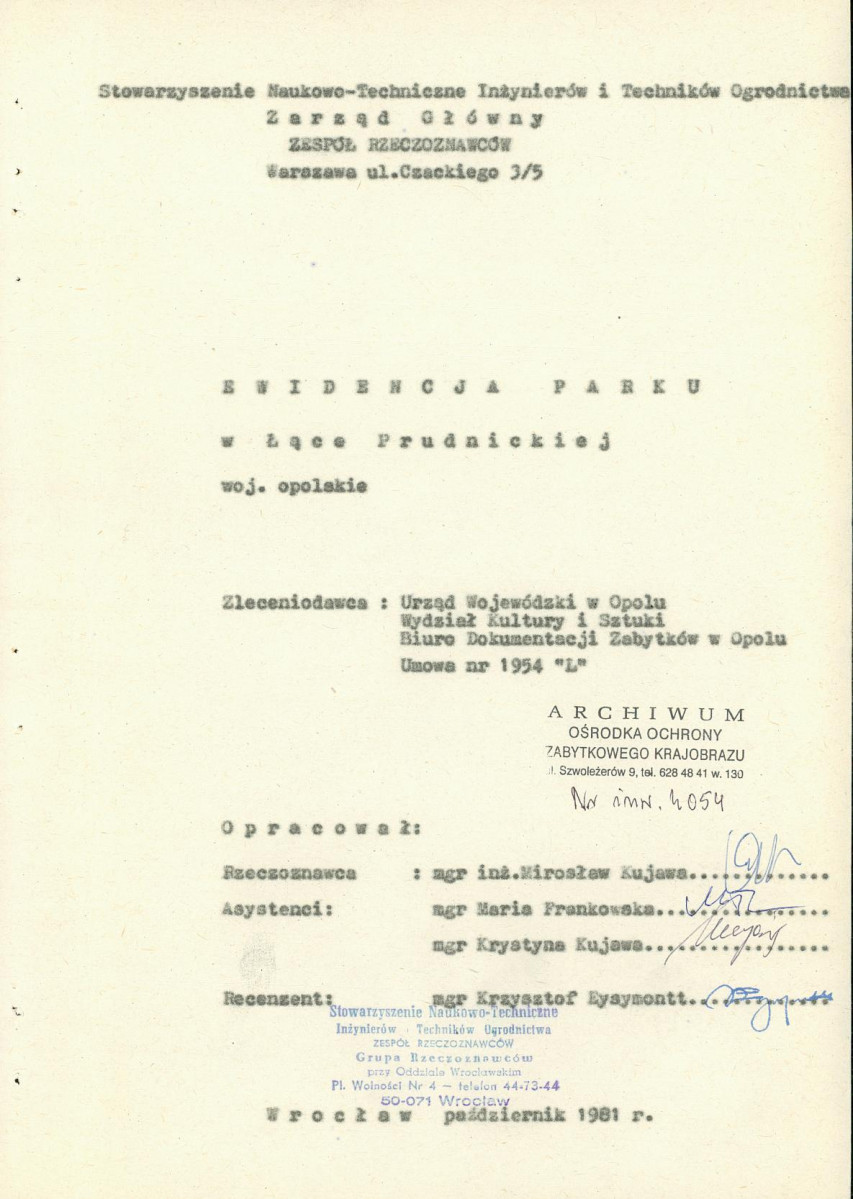 EP - Ewidencja parkowa, skan nr 5