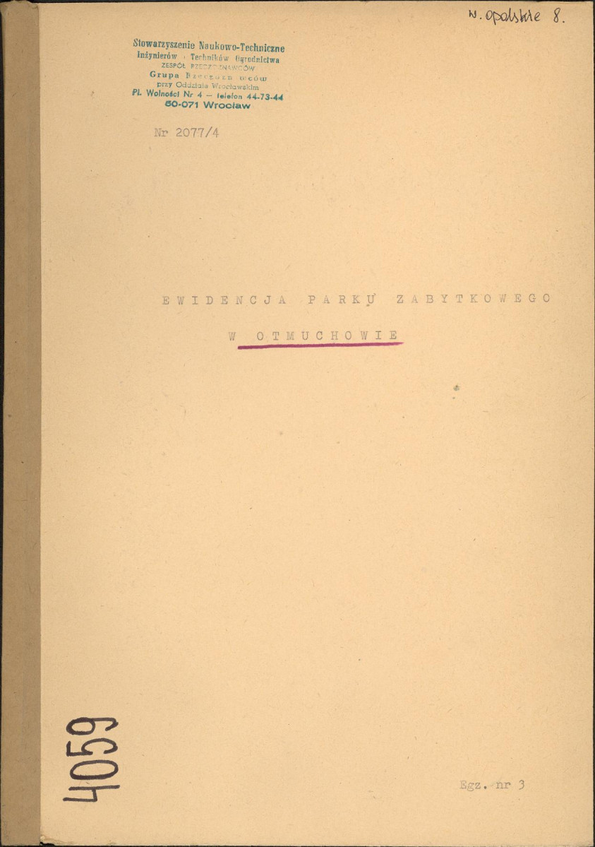 EP - Ewidencja parkowa, skan nr 1