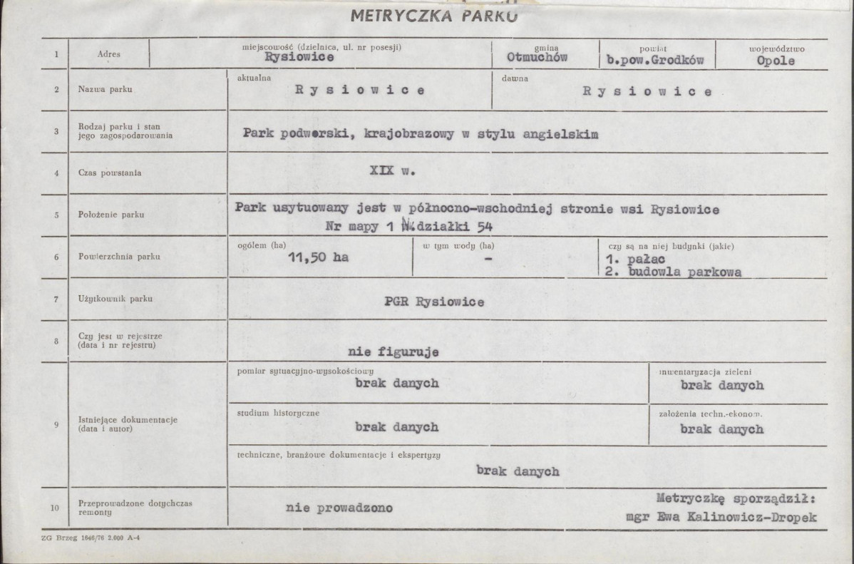 EP - Ewidencja parkowa, skan nr 7