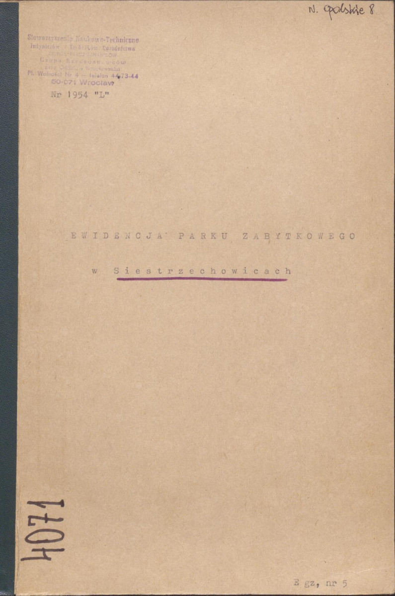 EP - Ewidencja parkowa, skan nr 1