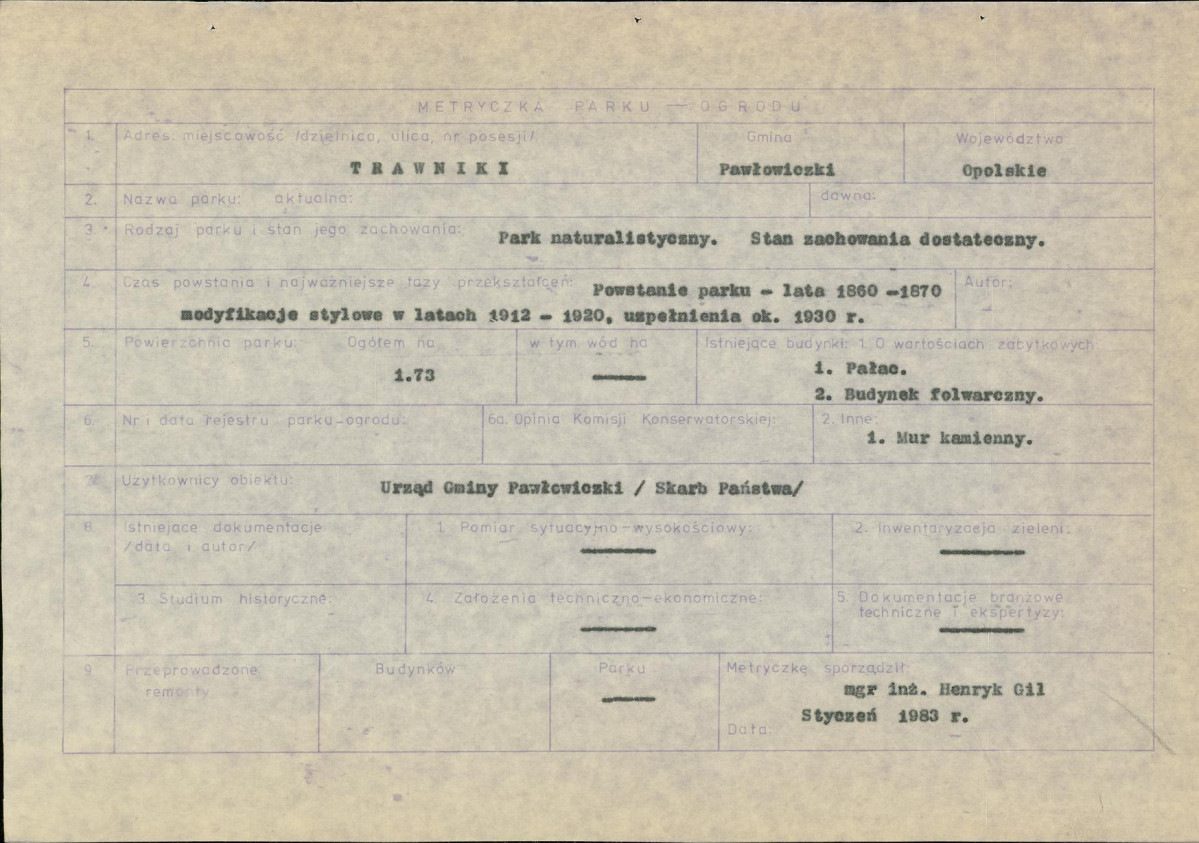 EP - Ewidencja parkowa, skan nr 5