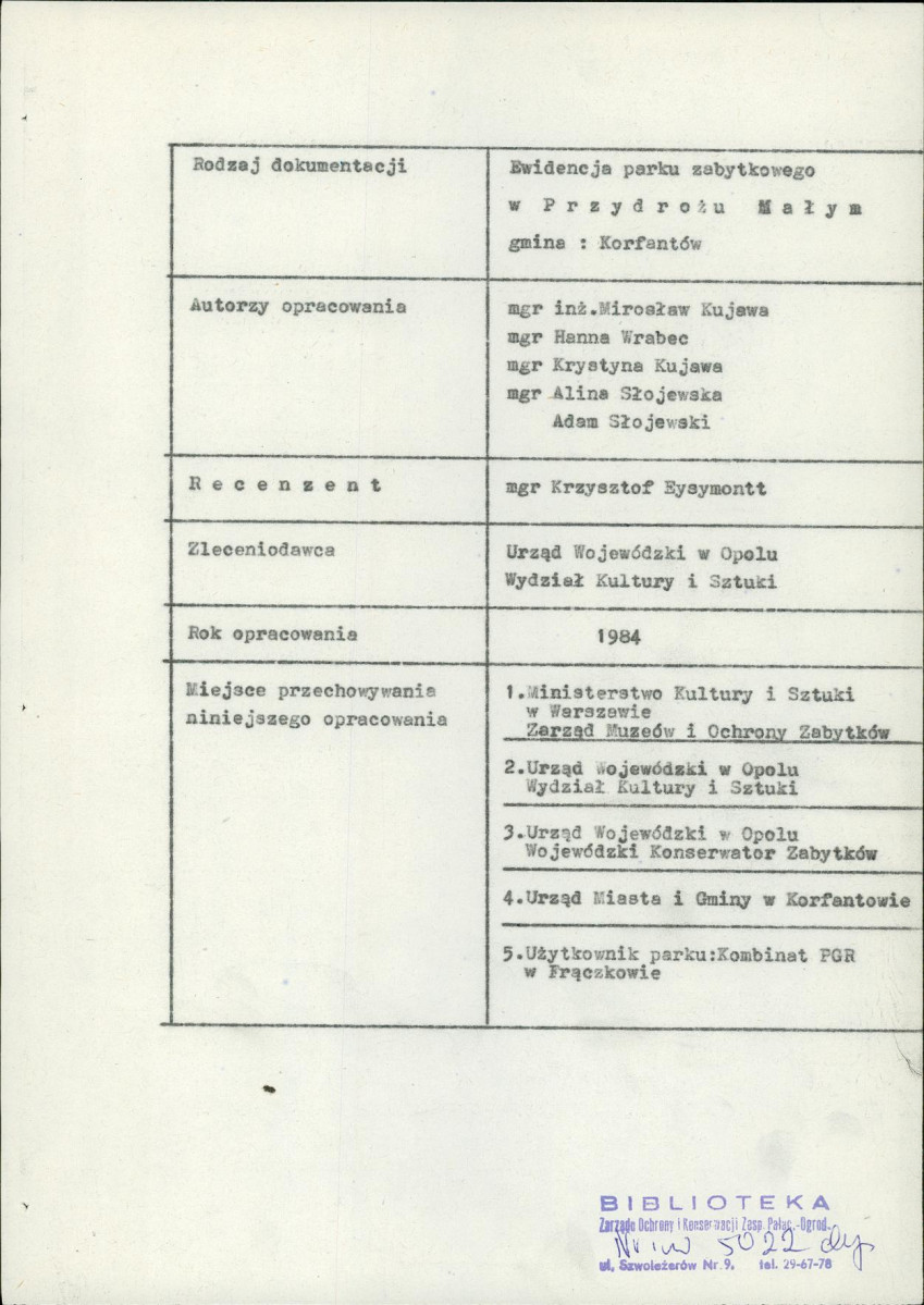EP - Ewidencja parkowa, skan nr 6