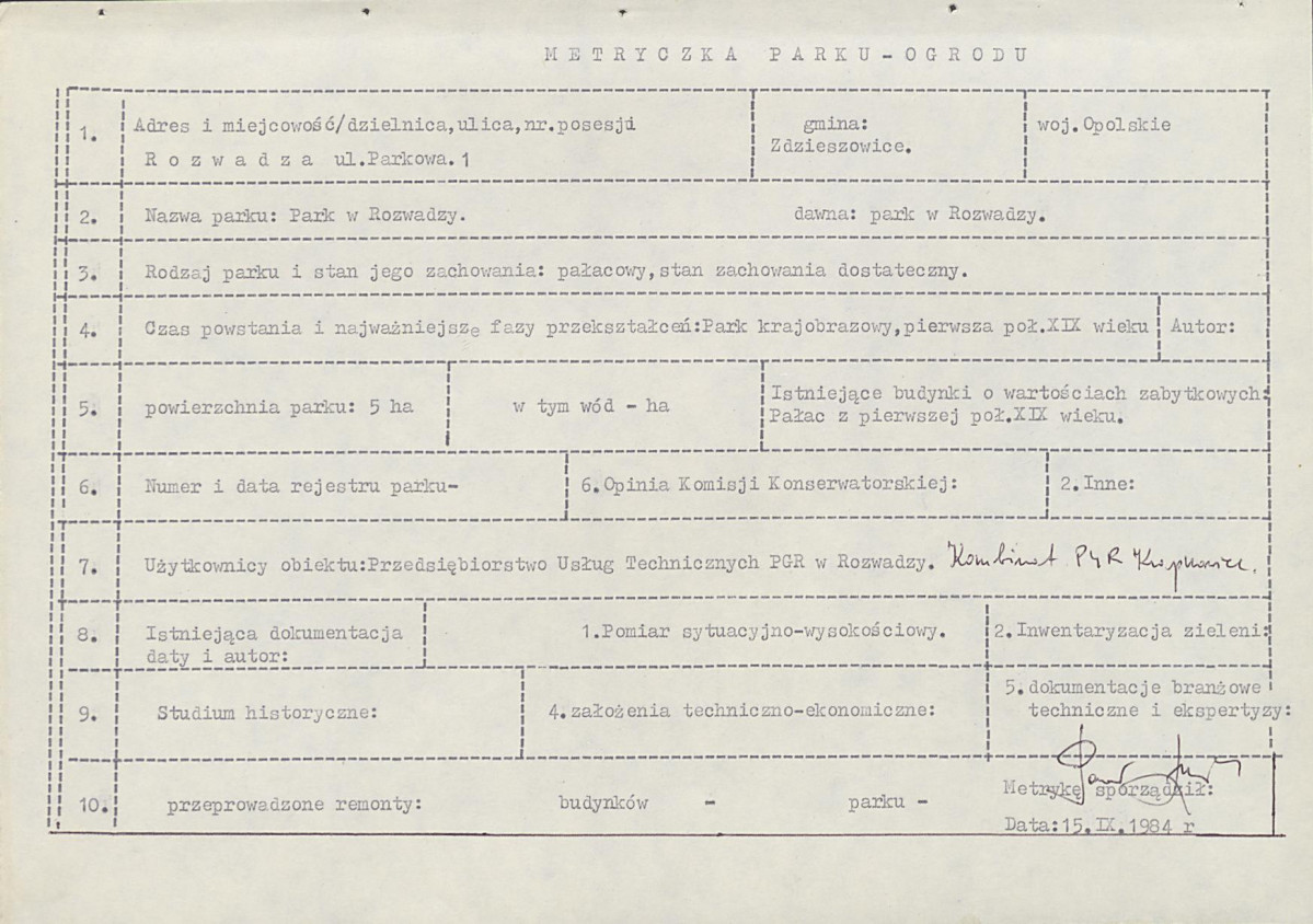 Ewidencja parkowa, skan nr 6