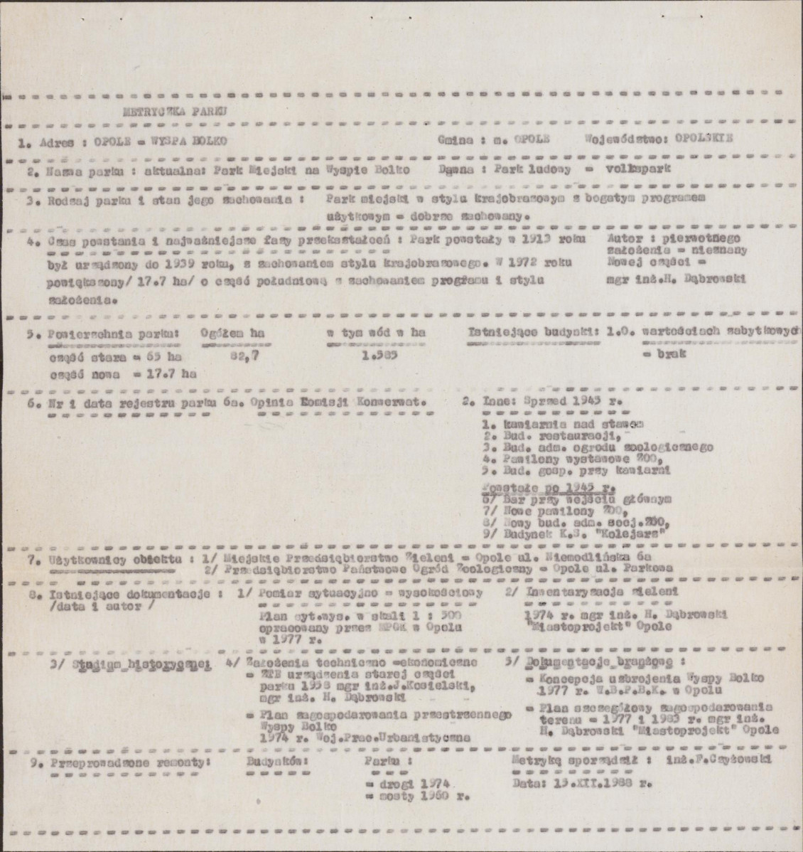 EP - Ewidencja parkowa, skan nr 9