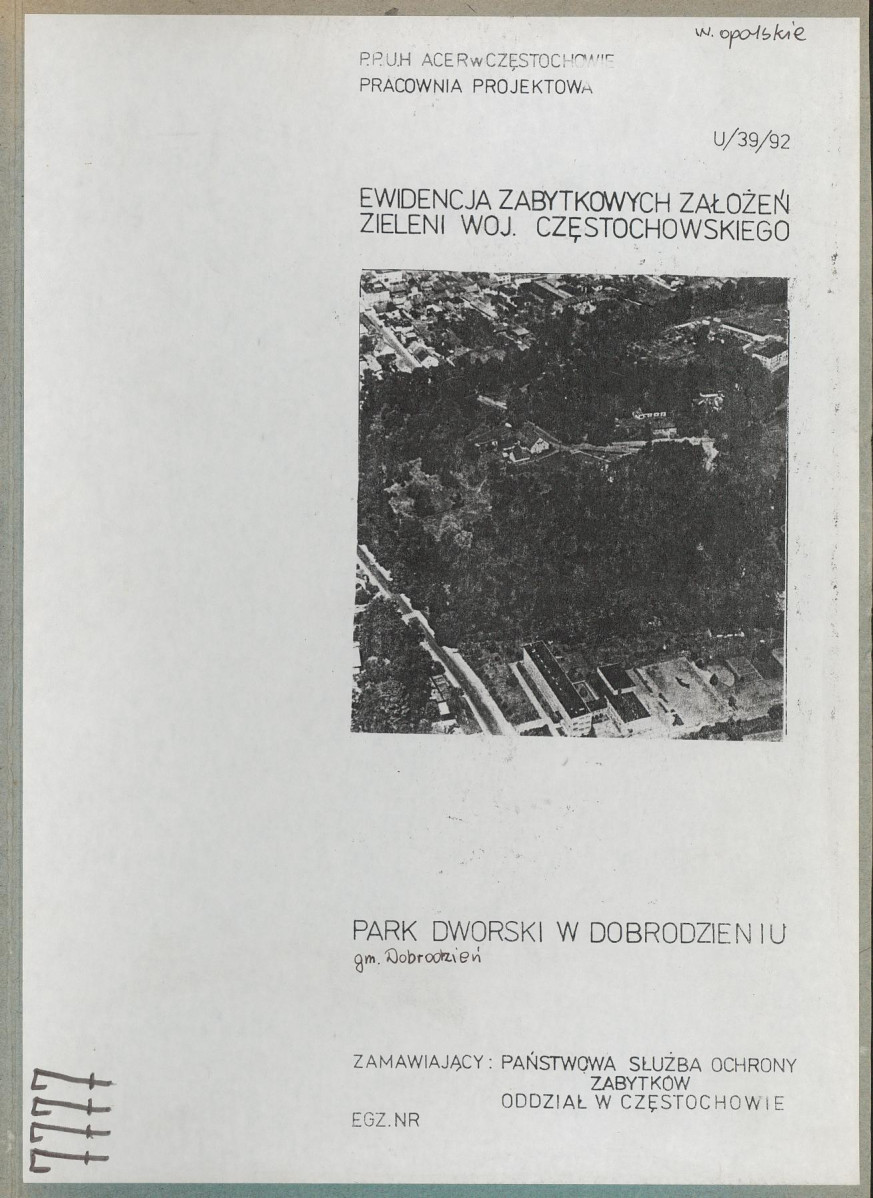 EP - Ewidencja parkowa, skan nr 1
