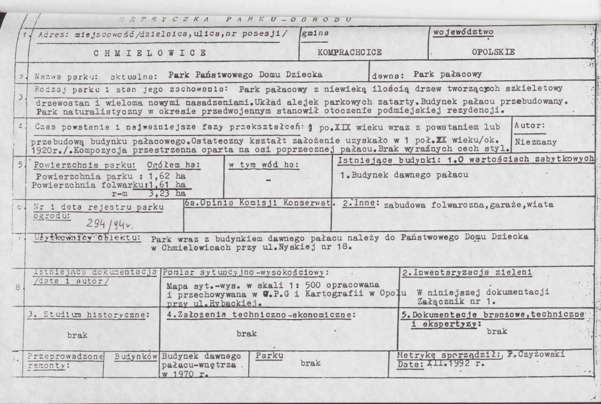 EP - Ewidencja parkowa, skan nr 5