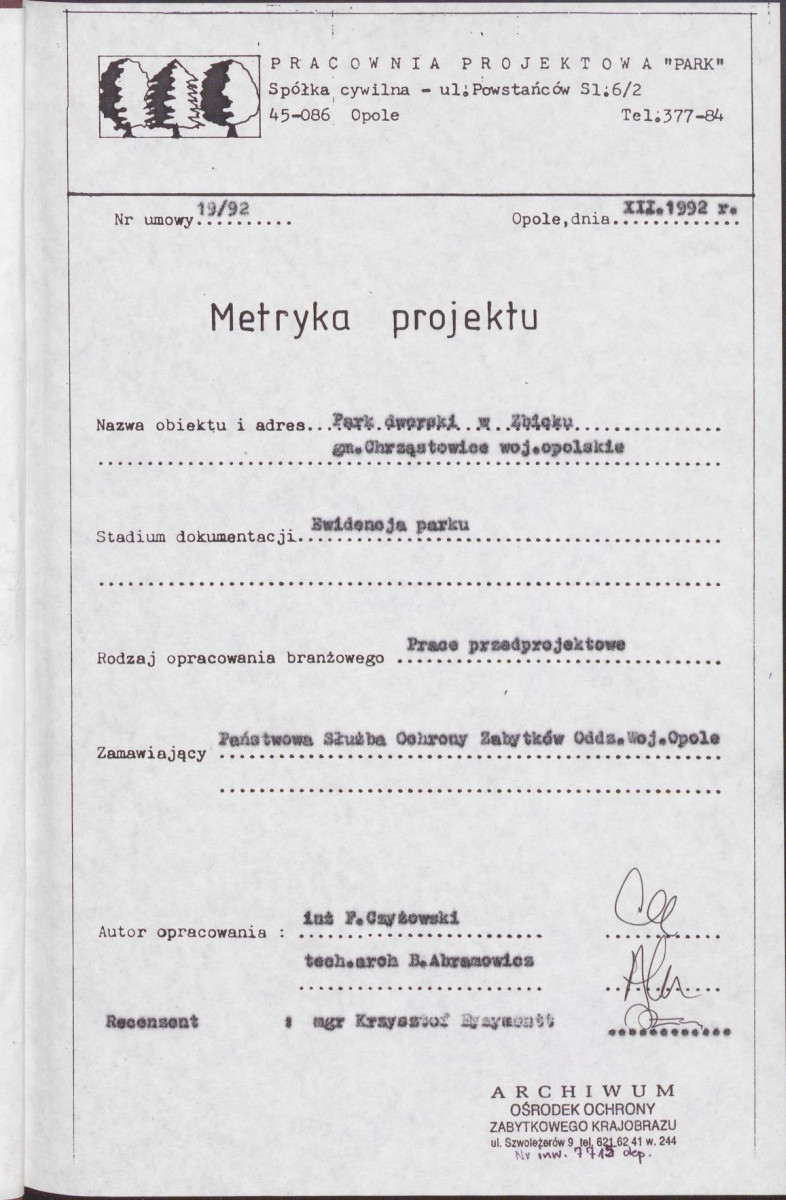 Ewidencja parkowa, skan nr 3