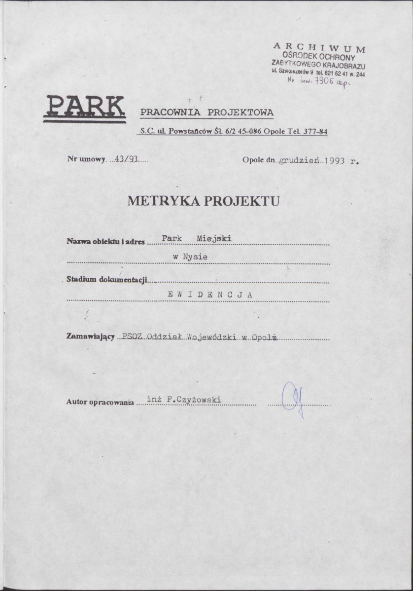 EP - Ewidencja parkowa, skan nr 3