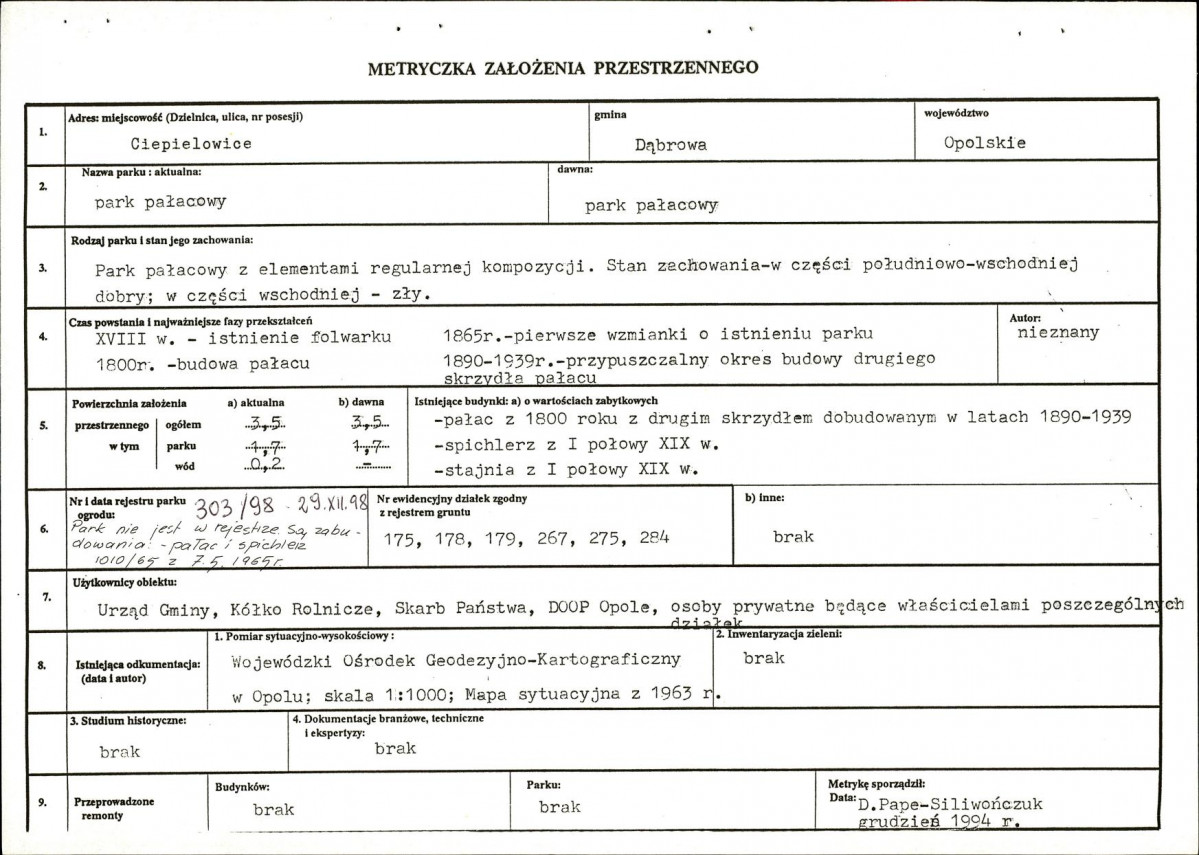 Ewidencja parkowa, skan nr 6