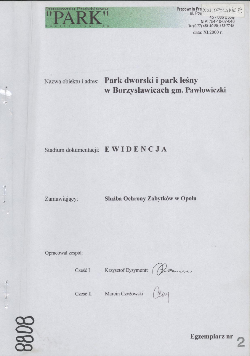 EP - Ewidencja parkowa, skan nr 1