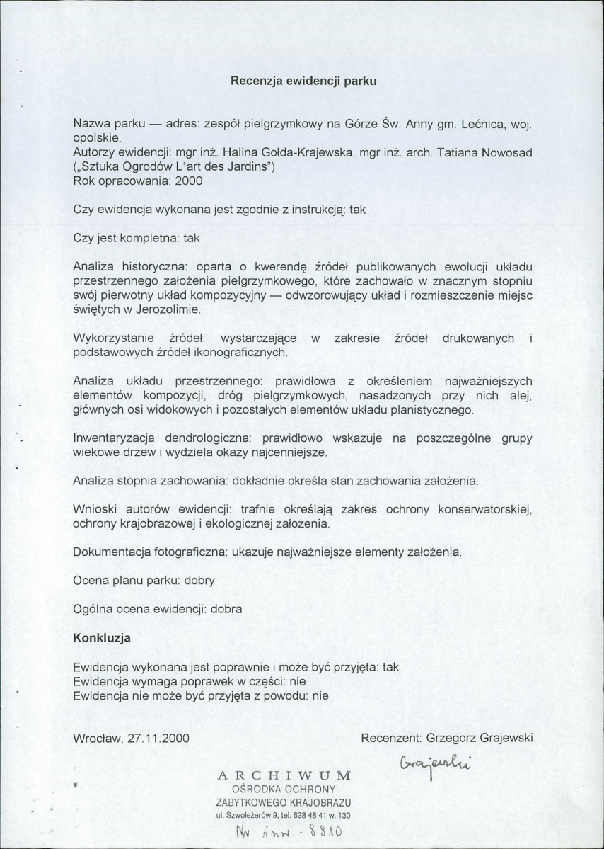 EP - Ewidencja parkowa, skan nr 2