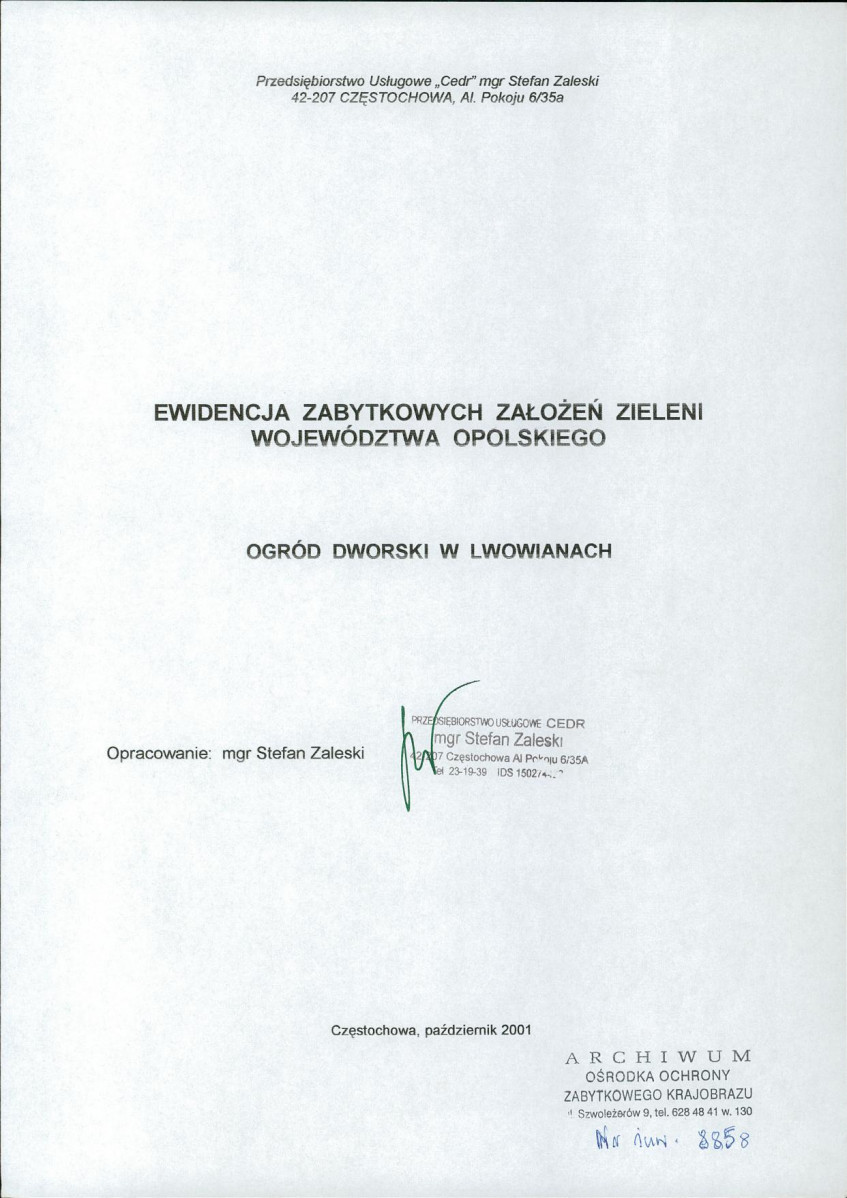 EP - Ewidencja parkowa, skan nr 3
