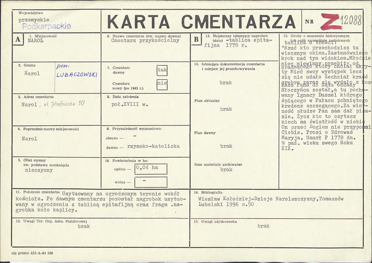 Karta cmentarza, skan nr 1