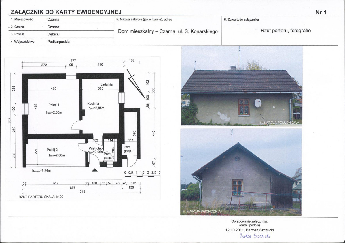 Karta obiektu niewpisanego do rejestru, skan nr 3