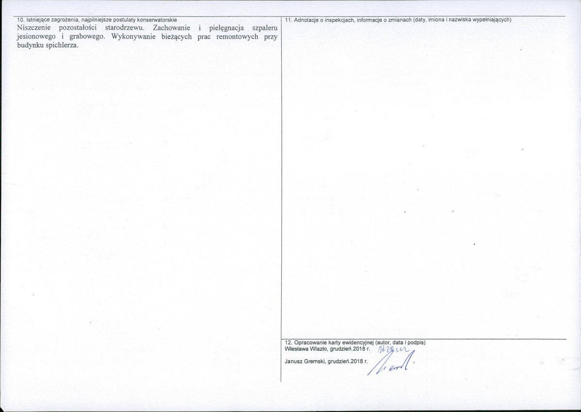 Karta obiektu niewpisanego do rejestru, skan nr 2