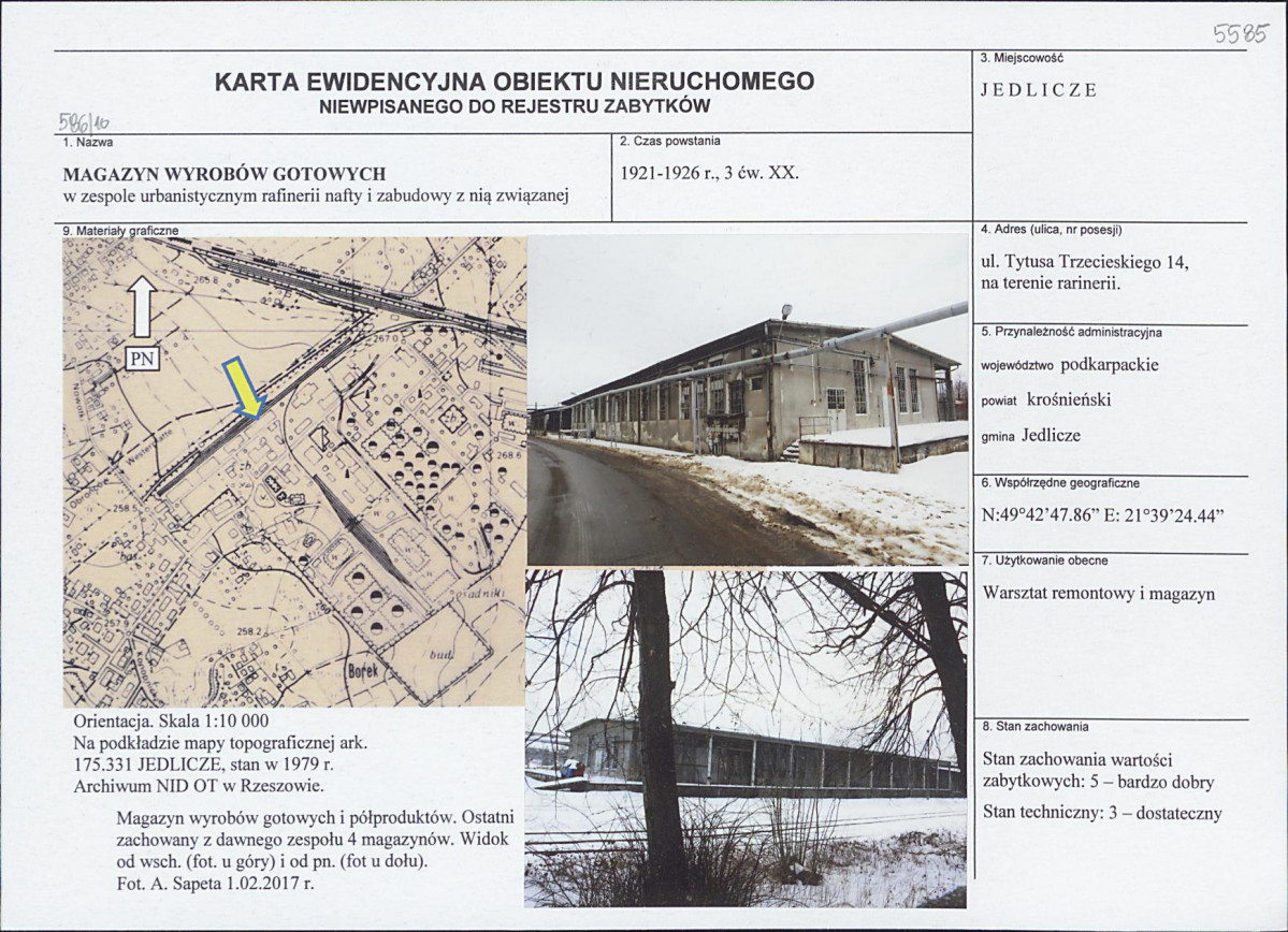 Karta obiektu niewpisanego do rejestru, skan nr 1