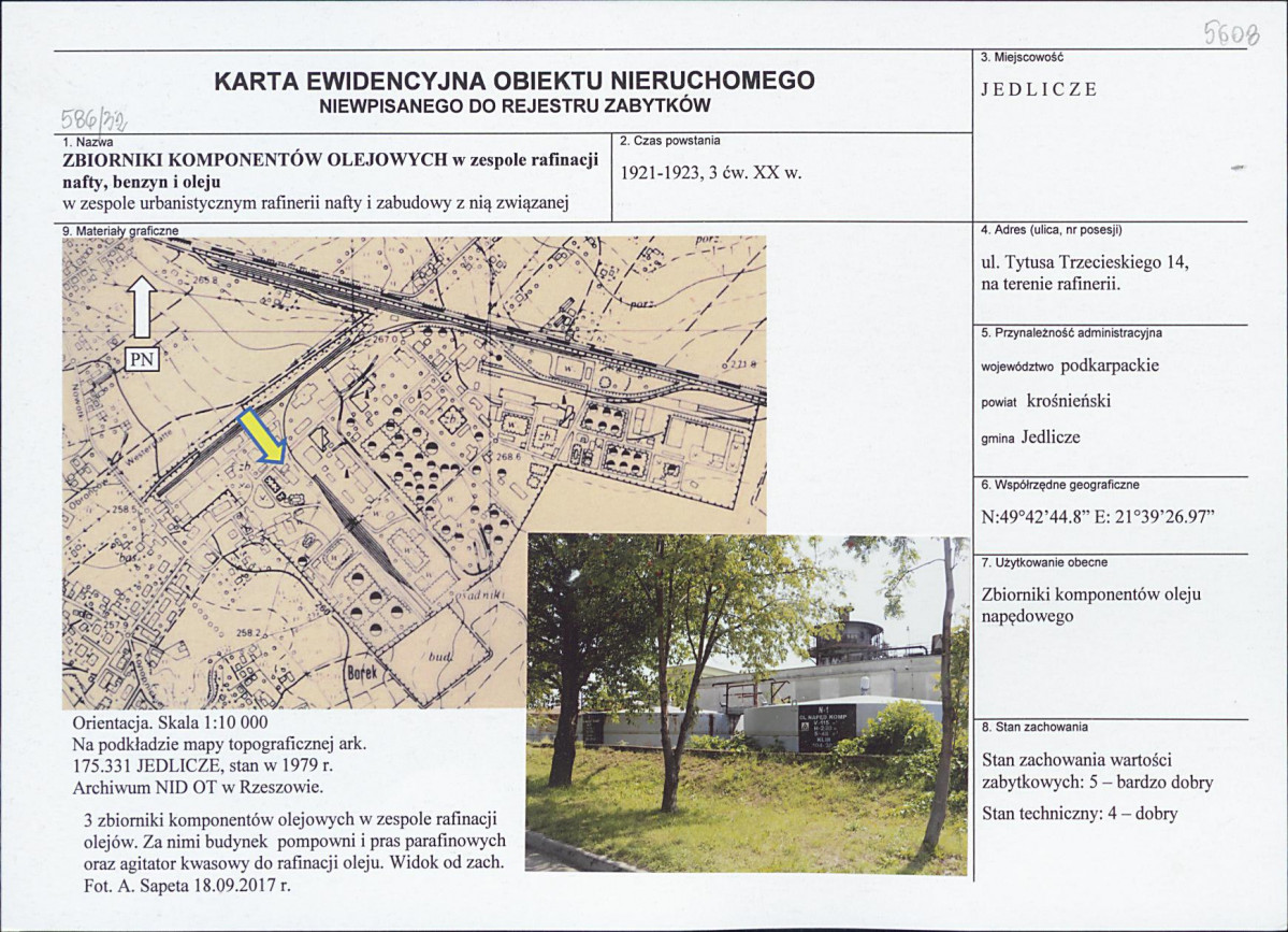 Karta obiektu niewpisanego do rejestru, skan nr 1